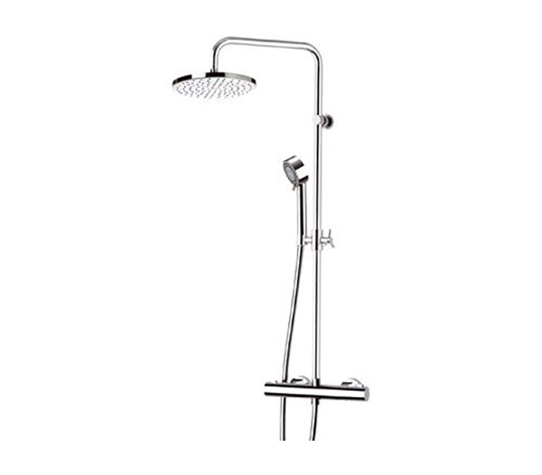 Remer Elegance Душевая стойка: термостат, верхний душ 20 см, лейка, штанга 99 см, шланг, цвет: cromo EQ37330FG