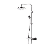 Remer Elegance Душевая стойка: термостат, верхний душ 20 см, лейка, штанга 99 см, шланг, цвет: cromo EQ37330FG