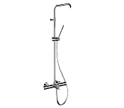 Remer Elegance Душевая стойка: термостат, излив 19,1 см, лейка 1 режим, шланг 150 см, цвет: cromo EQ34A7MMSSOF