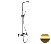 Remer Elegance Душевая стойка: термостат, излив 19,1 см, лейка 1 режим, шланг, цвет: oro spazzolato EQ34A7MMSSOFBG