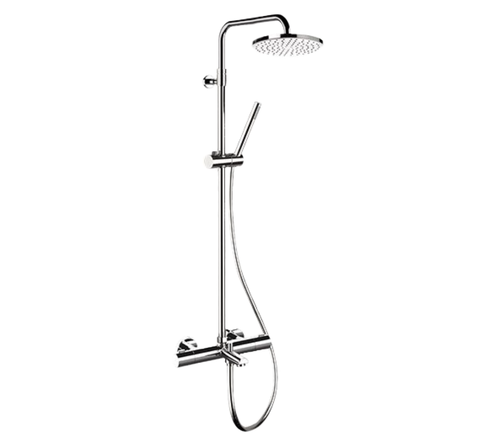 Remer Elegance Душевая стойка: термостат, верхний душ 20 см, лейка, штанга 161 см, цвет: cromo EQ34A7MDMD20