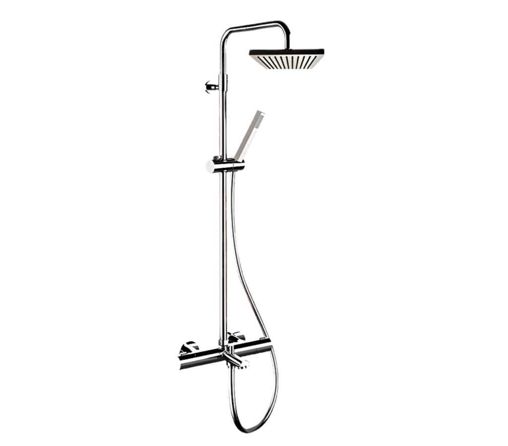 Remer Elegance Душевая стойка: термостат, верхний душ 20 см, лейка, штанга 161 см, цвет: cromo EQ34A7SDSD20