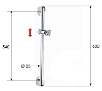 Remer Душевая штанга 60 см, цвет: cromo 311D
