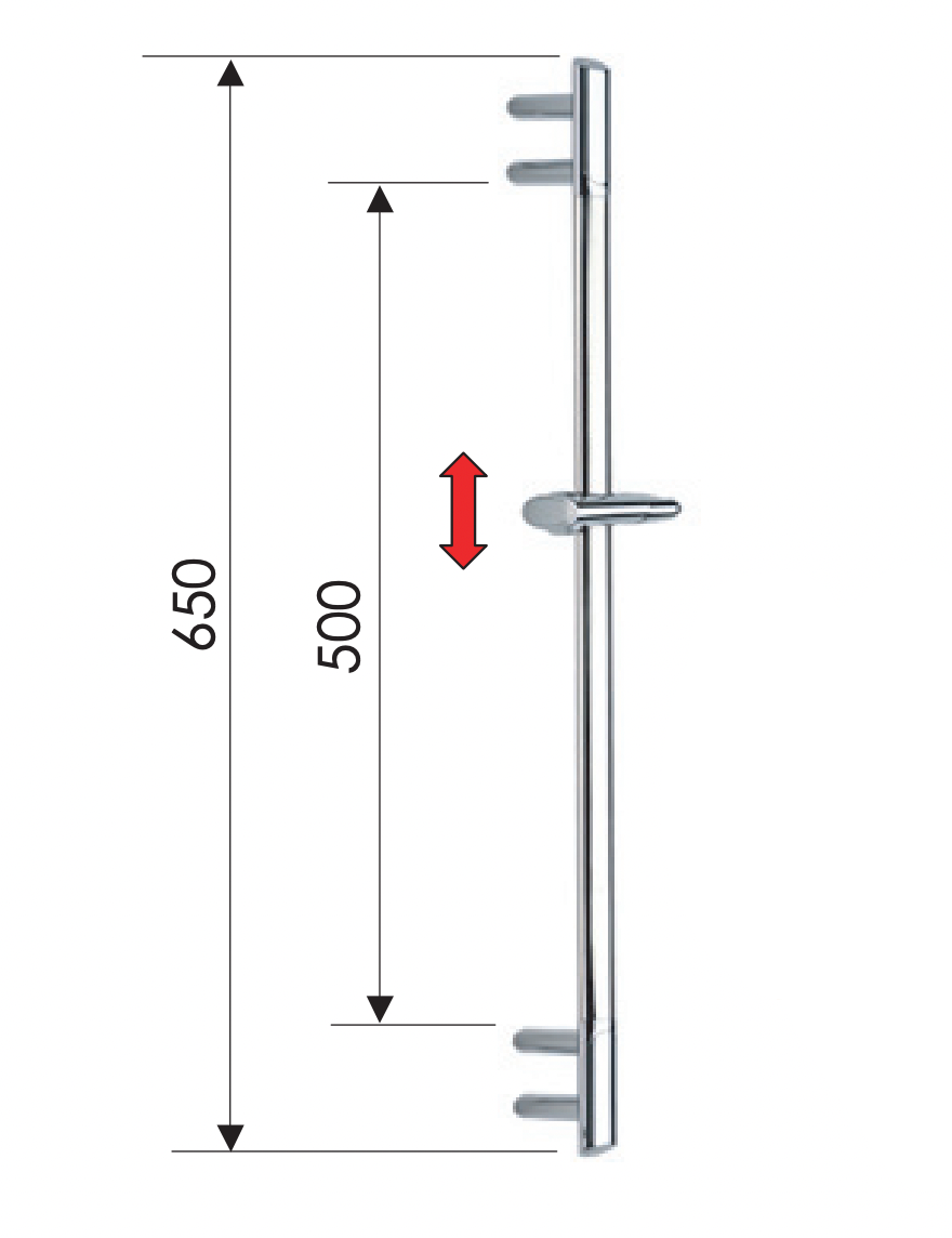 Remer Душевая штанга 65 см, цвет: cromo 317V