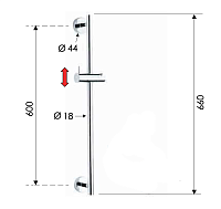 Remer Душевая штанга 66 см, цвет: cromo 317M