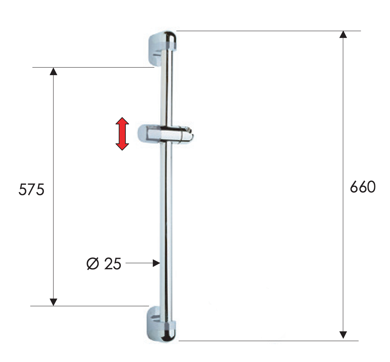Remer Душевая штанга 69 см, цвет: cromo 311S