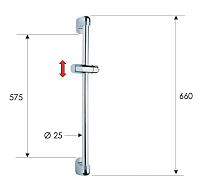 Remer Душевая штанга 69 см, цвет: cromo 311S