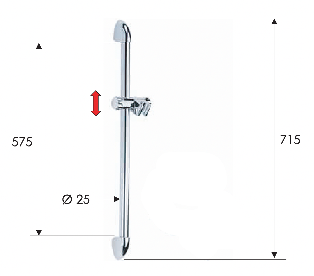 Remer Душевая штанга 71,5 см, цвет: cromo 311F