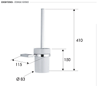 Remer Flat Ершик для унитаза подвесной, с керамической колбой, цвет: cromo FT66CR