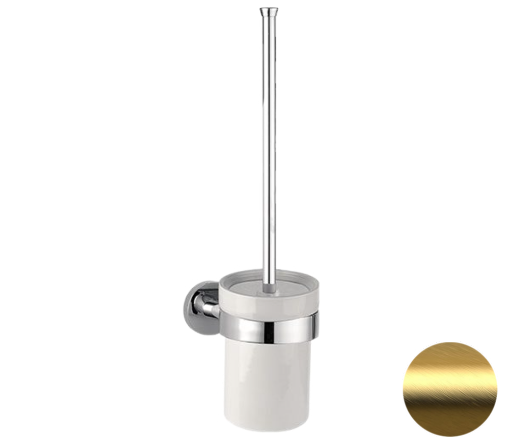 Remer Guest Ершик для унитаза подвесной, с керамической колбой, цвет: oro spazzolato GS66BG