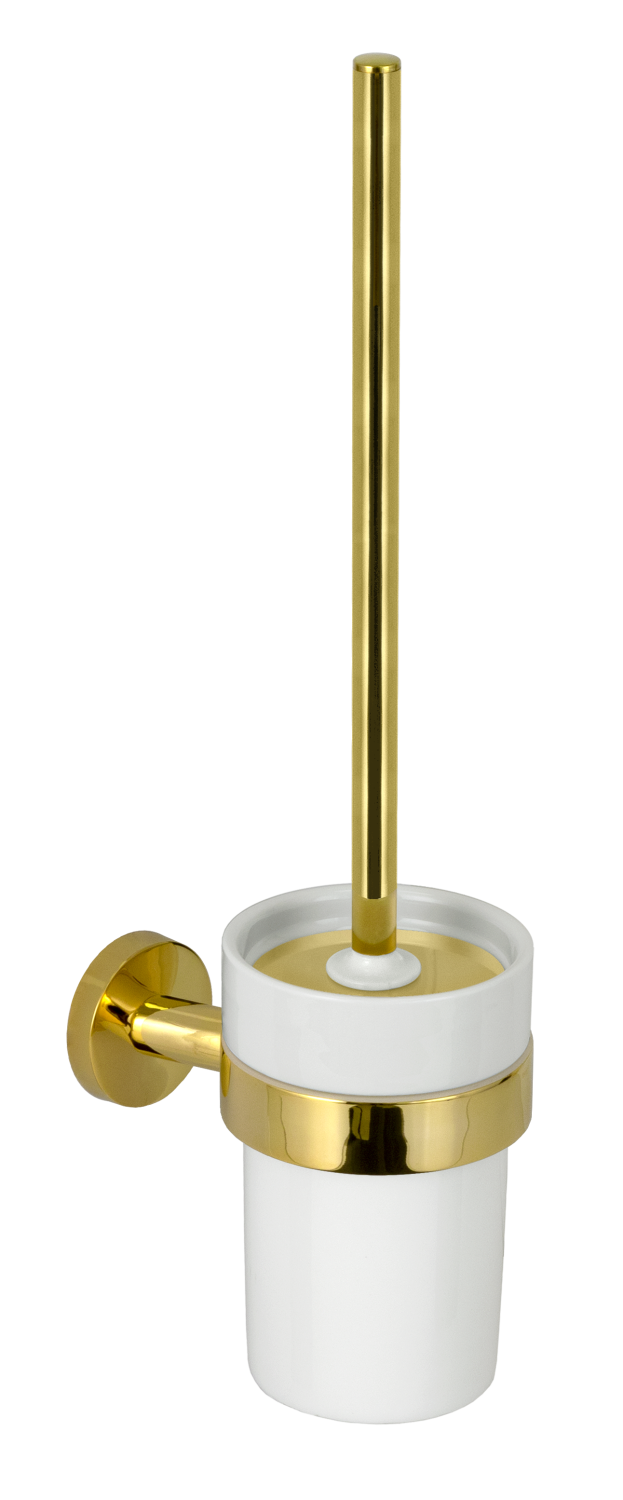 Remer Guest Ершик для унитаза подвесной, с керамической колбой, цвет: oro lucido GS66DO