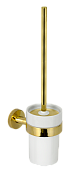 Remer Guest Ершик для унитаза подвесной, с керамической колбой, цвет: oro lucido GS66DO