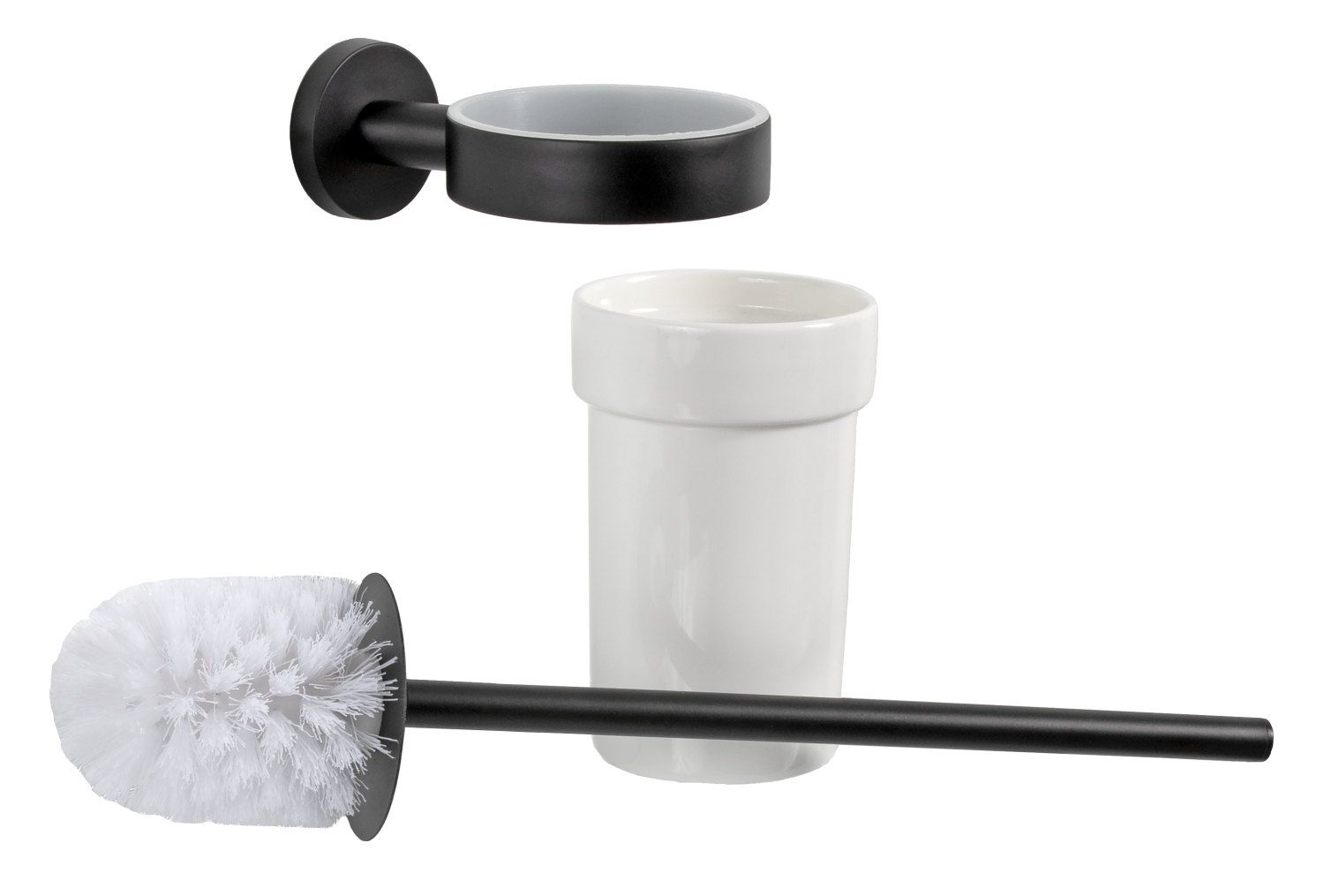 Remer Guest Ершик для унитаза подвесной, с керамической колбой, цвет: nero opaco GS66NO