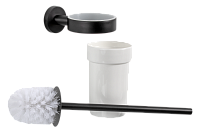 Remer Guest Ершик для унитаза подвесной, с керамической колбой, цвет: nero opaco GS66NO