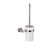 Remer Minimal Inox Ершик для унитаза подвесной, с керамической колбой, цвет: inox/cromo Mi66INOXCR