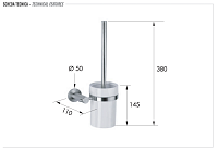 Remer Minimal Inox Ершик для унитаза подвесной, с керамической колбой, цвет: inox/cromo Mi66INOXCR