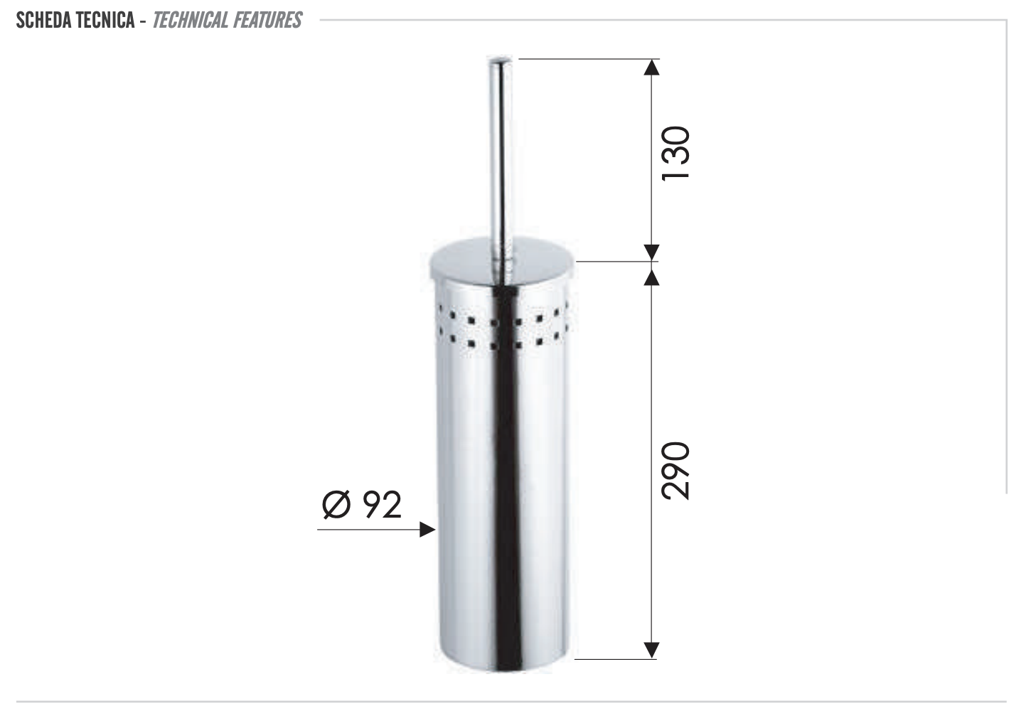 Remer Ершик для унитаза напольный напольный, с латунной колбой, цвет: cromo RB466CR