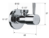 Remer Запорный вентиль 1/2*1/2, цвет: bianco opaco 128L1212BO