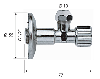 Remer Запорный вентиль 1/2*10 мм, цвет: cromo 1171210