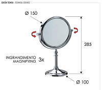 Remer Косметическое зеркало поворотное настольное, 3х кратное увеличение, цвет: cromo RB640CR