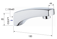 Remer Излив настенный 15 см, цвет: cromo 91