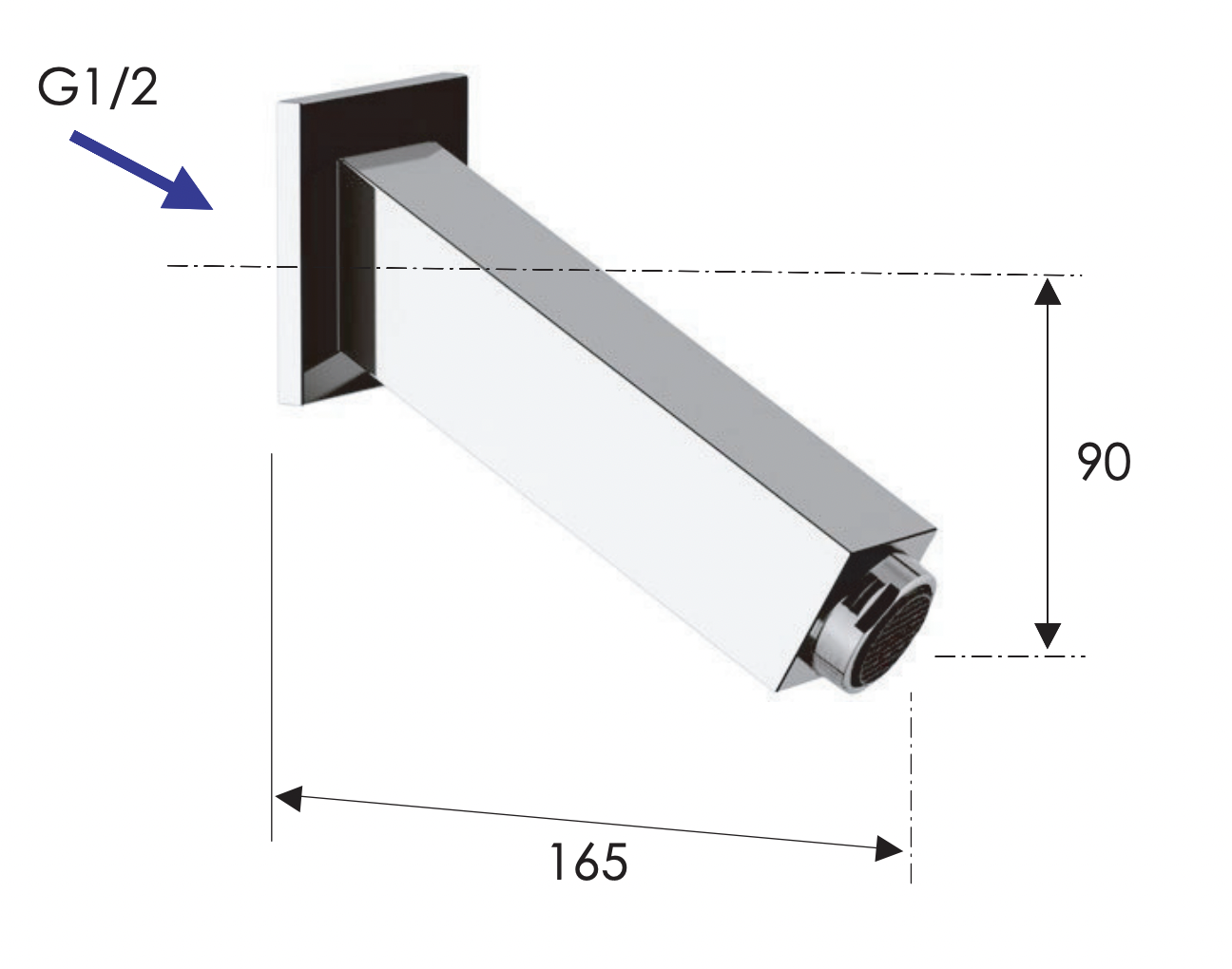 Remer Излив настенный 16,5 см, цвет: cromo 91Q2