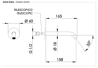 Remer X Style Inox Излив настенный 15,9 см, цвет: inox spazzolato SS91X