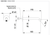 Remer X Style Излив настенный 18,3 см, цвет: nichel spazzolato 91XLNP