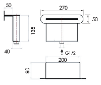 Remer Излив встраиваемый для ванны каскадный, цвет: cromo 359XM