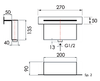 Remer Излив встраиваемый для ванны каскадный, цвет: cromo 359XS