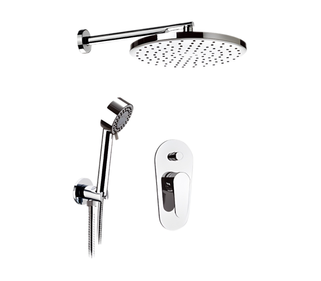 Remer Class Line Душевой комплект: смеситель, верхний душ 20 см, лейка 3 режима, шланг, цвет: cromo L09S02