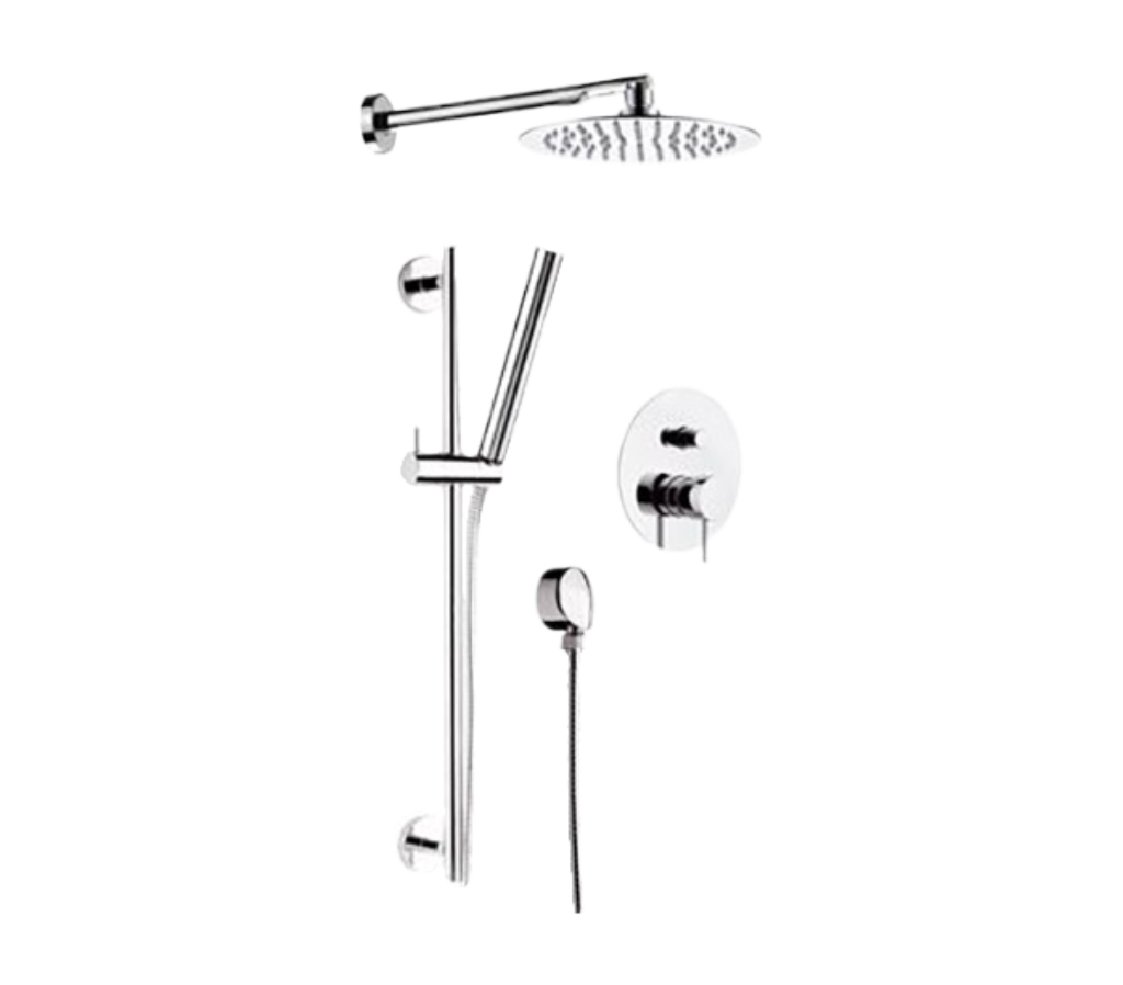 Remer X Style Душевой комплект: смеситель, верхний душ 20 см, лейка, штанга 60 см, цвет: cromo X09S01