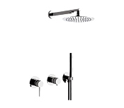 Remer X Style Душевой комплект: смеситель, верхний душ 20 см, лейка 1 режим, шланг, цвет: cromo X96S02