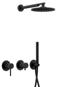 Remer X Style Душевой комплект: смеситель, верхний душ 20 см, лейка 1 режим, шланг, цвет: nero opaco X96S02ONO
