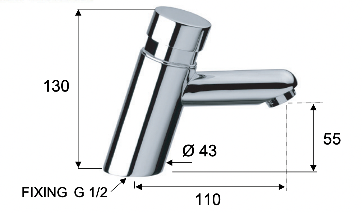 Remer Tempor Кран порционный для раковины, высота излива 5,5 см, цвет: cromo TE18