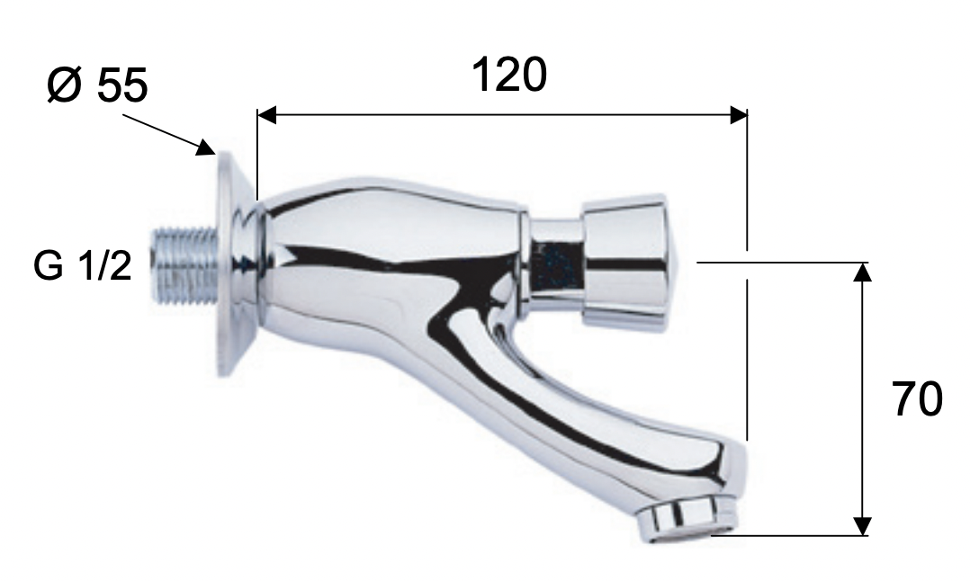 Remer Tempor Кран порционный для раковины, излив, цвет: cromo TE225