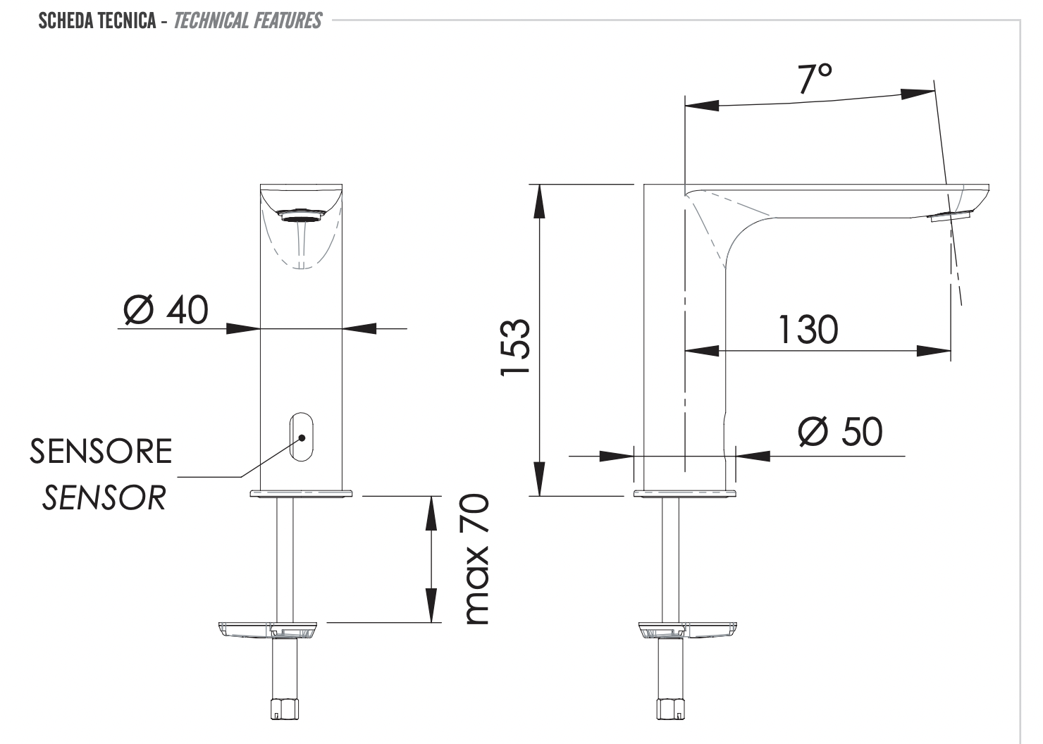 Remer Sensor Кран сенсорный для раковины, высота излива 12,7 см, цвет: cromo SE17I