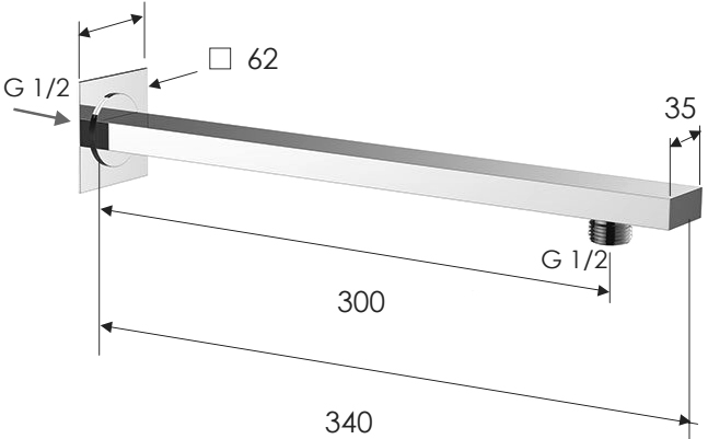 Remer Кронштейн настенный 30 см, цвет: cromo 348Q30