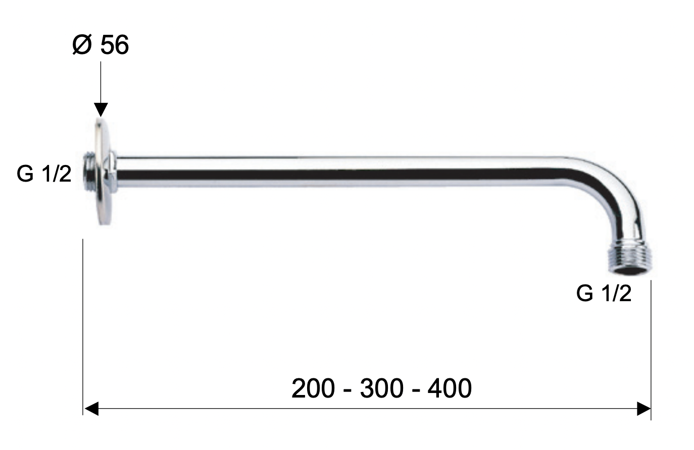 Remer Кронштейн настенный 40 см, цвет: nero opaco 34340NO