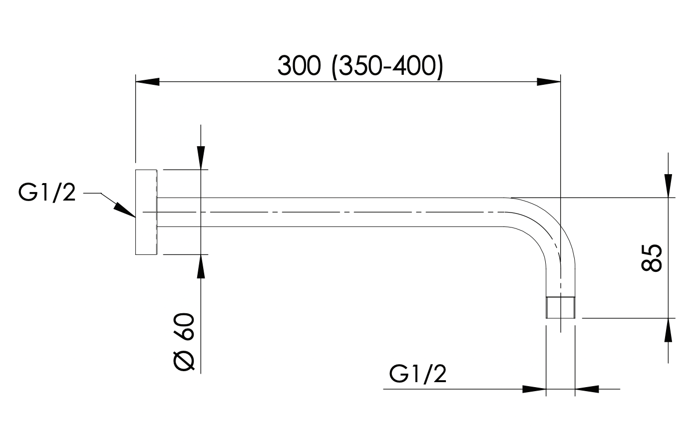Remer Кронштейн настенный 40 см, цвет: vecchio ottone 343L40VO
