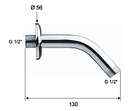 Remer Кронштейн настенный 13 см, цвет: cromo 342