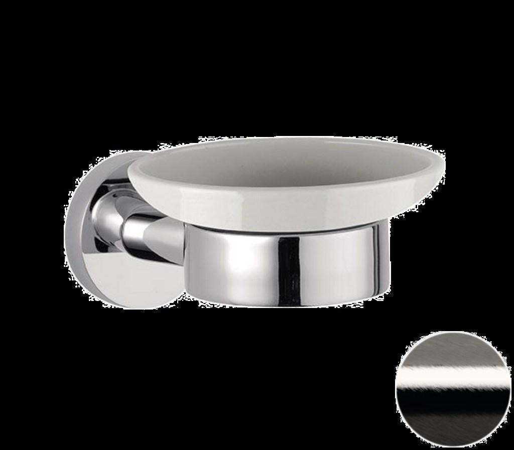 Remer Guest Мыльница с керамической чашей, подвесная, цвет: nichel spazzolato GS10NP