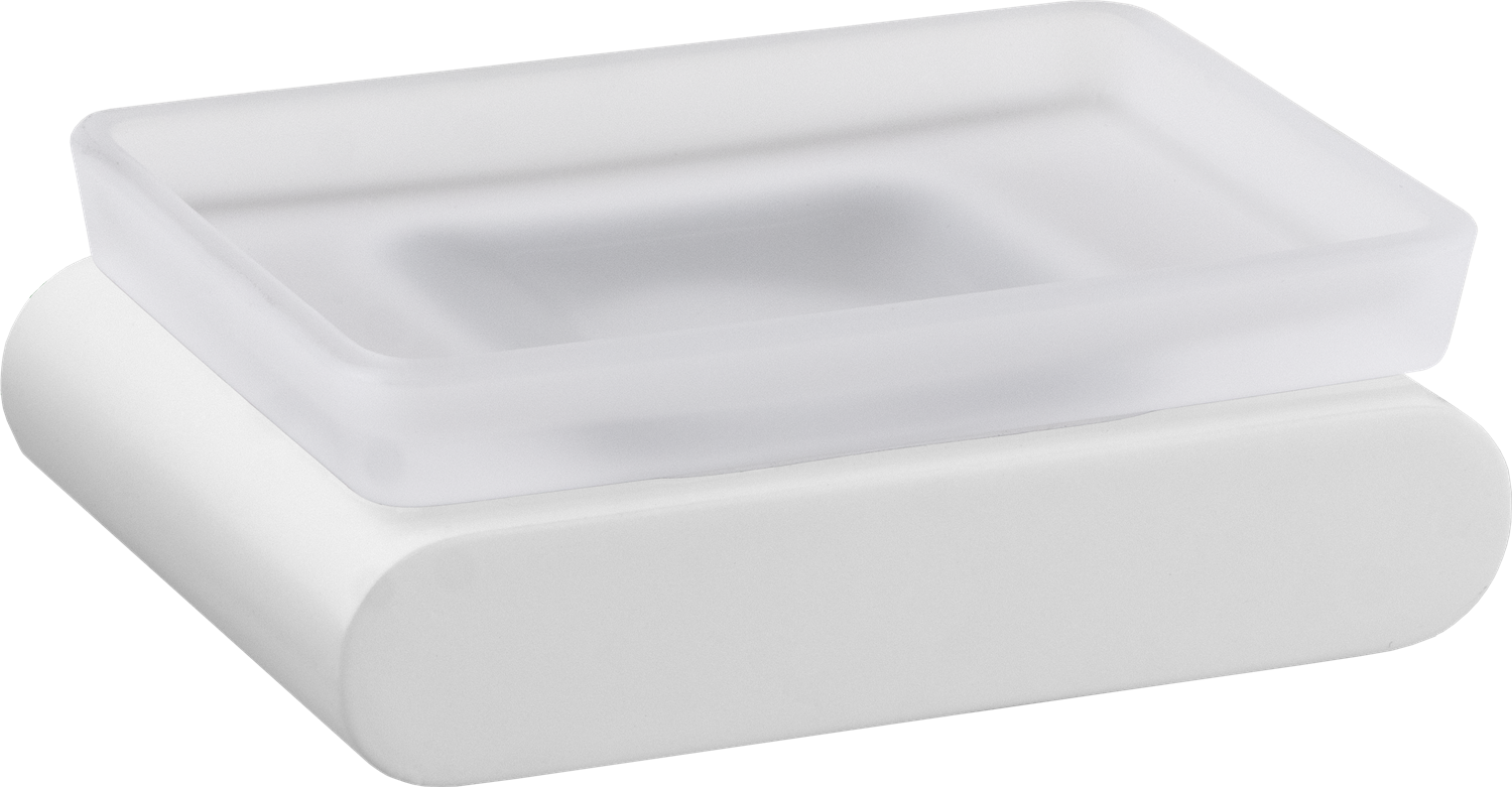 Remer Lounge Мыльница с чашей из матового стекла, подвесная, цвет: bianco opaco LN10BO