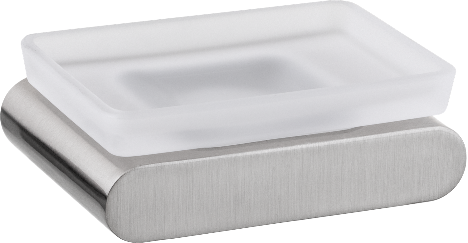 Remer Lounge Мыльница с чашей из матового стекла, подвесная, цвет: nichel spazzolato LN10NP