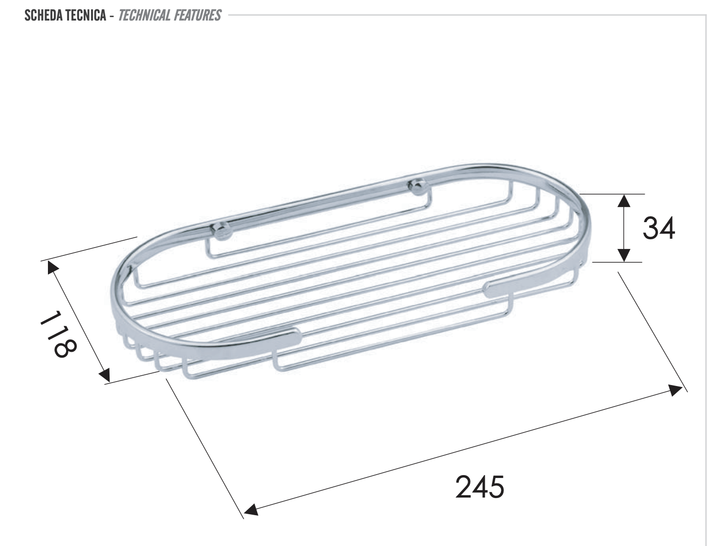 Remer Корзинка для душа, цвет: cromo RB282CR