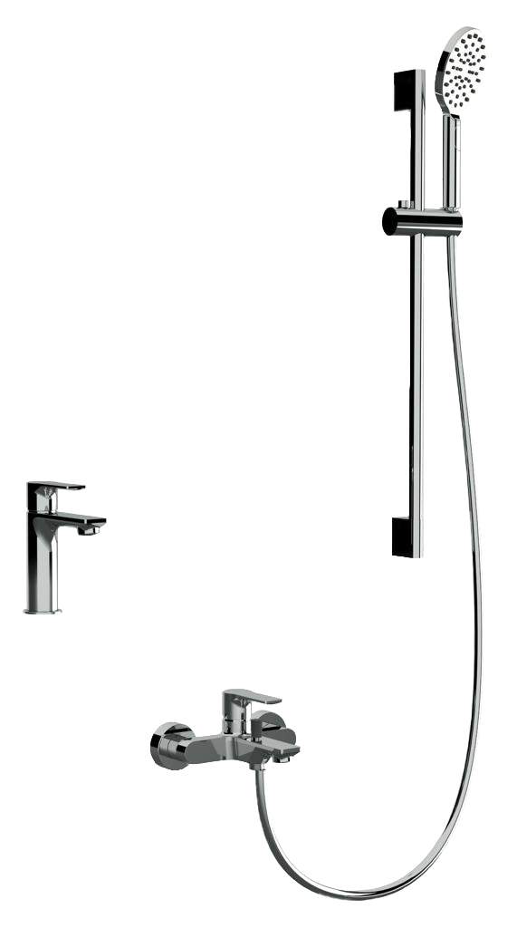 Remer Energy Душевой комплект: 2 смесителя, лейка 4 режима, штанга 68 см, шланг 150 см, цвет: cromo EY0512315LMPI