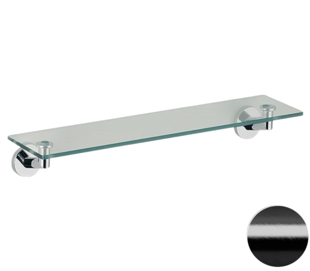 Remer Guest Полка стеклянная 53 см, цвет: cromo nero spazzolato GS20CFP
