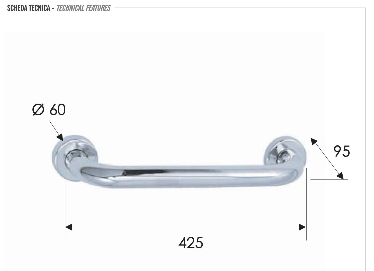 Remer Полотенцедержатель 42,5 см, подвесной, латунь, цвет: cromo RB440CR