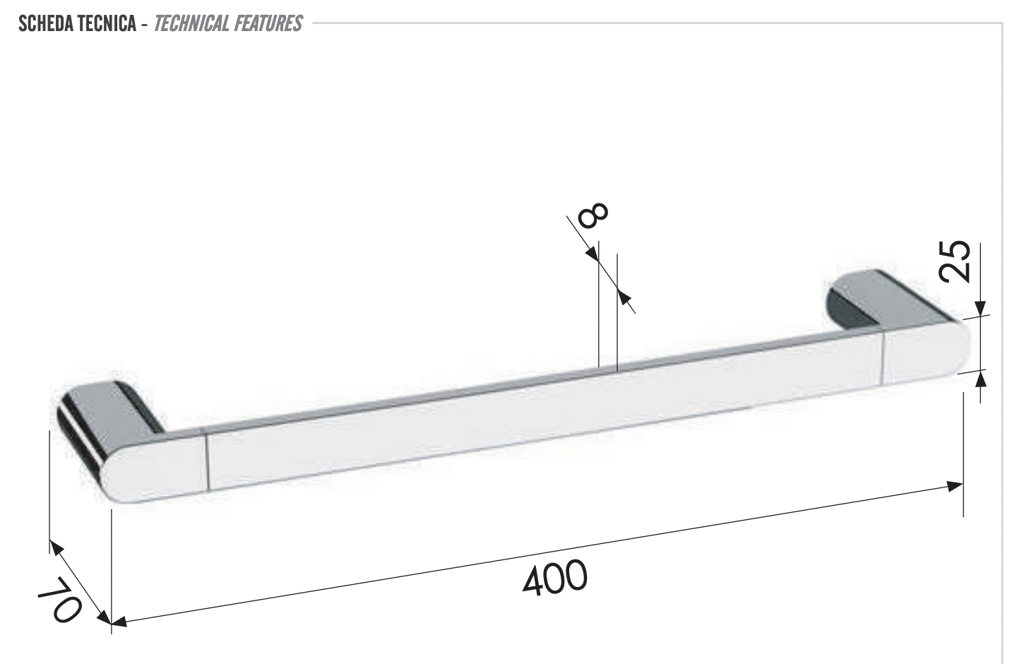 Remer Lounge Полотенцедержатель 40 см, подвесной, латунь, цвет: vecchio ottone LN40VO