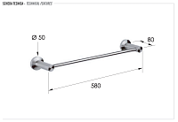 Remer Minimal Inox Полотенцедержатель 58 см, подвесной, цвет: inox/cromo Mi30INOXCR